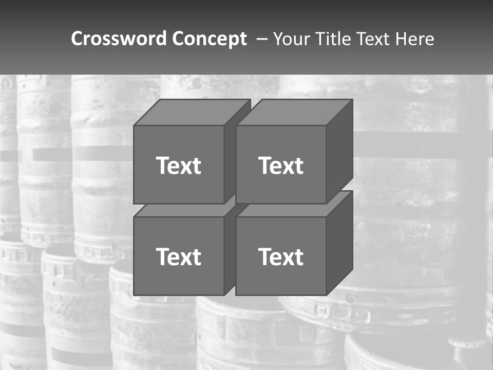 A Large Group Of Barrels In Black And White PowerPoint Template