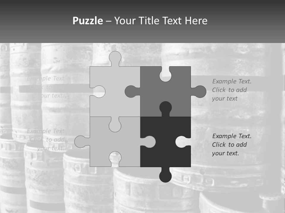 A Large Group Of Barrels In Black And White PowerPoint Template