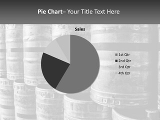 A Large Group Of Barrels In Black And White PowerPoint Template
