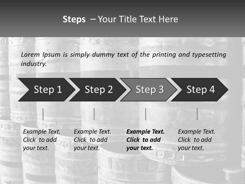 A Large Group Of Barrels In Black And White PowerPoint Template