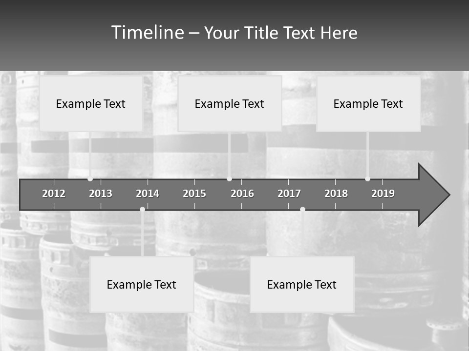 A Large Group Of Barrels In Black And White PowerPoint Template
