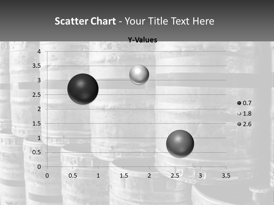 A Large Group Of Barrels In Black And White PowerPoint Template