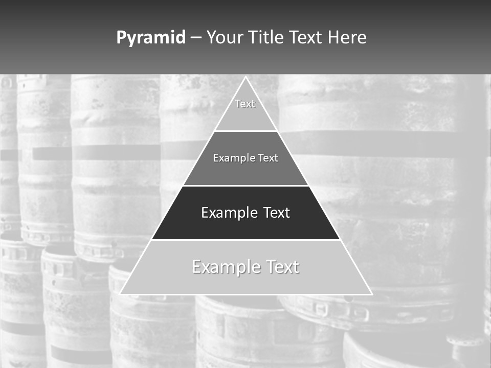 A Large Group Of Barrels In Black And White PowerPoint Template