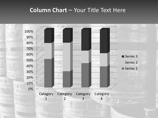 A Large Group Of Barrels In Black And White PowerPoint Template