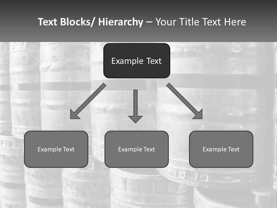 A Large Group Of Barrels In Black And White PowerPoint Template