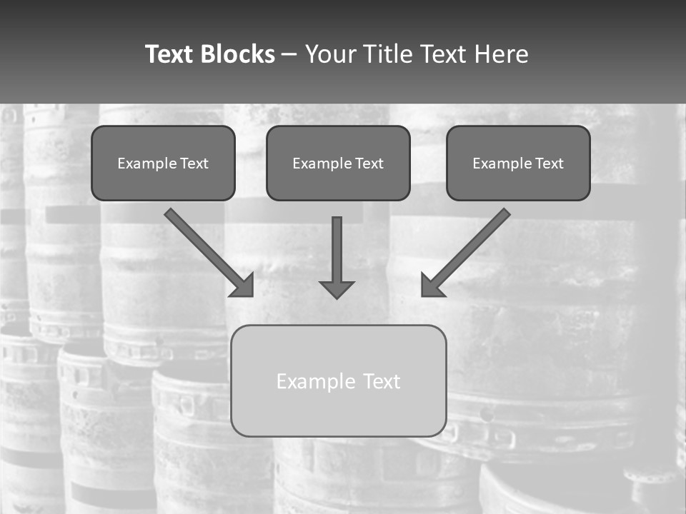 A Large Group Of Barrels In Black And White PowerPoint Template