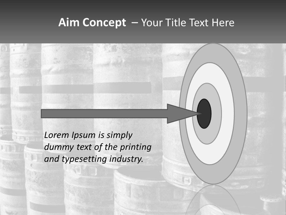 A Large Group Of Barrels In Black And White PowerPoint Template