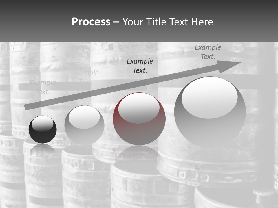 A Large Group Of Barrels In Black And White PowerPoint Template