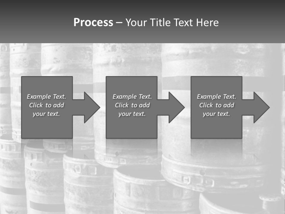 A Large Group Of Barrels In Black And White PowerPoint Template