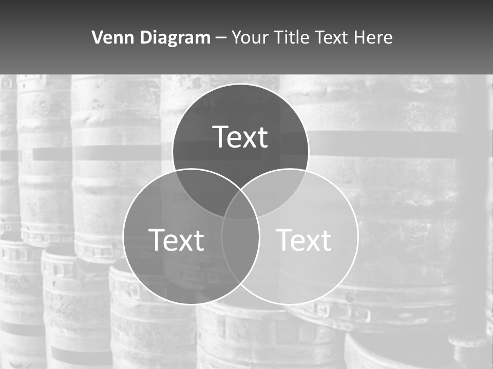 A Large Group Of Barrels In Black And White PowerPoint Template