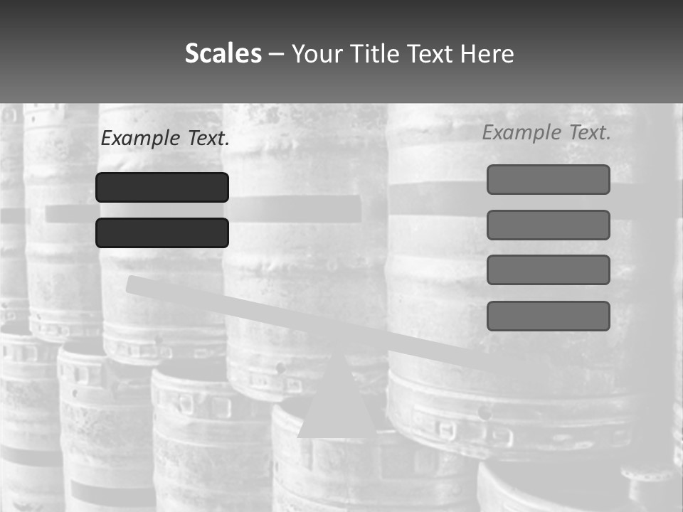 A Large Group Of Barrels In Black And White PowerPoint Template