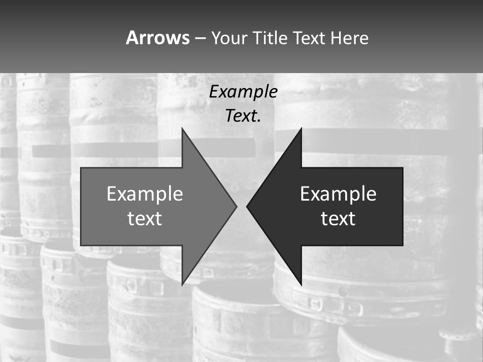 A Large Group Of Barrels In Black And White PowerPoint Template