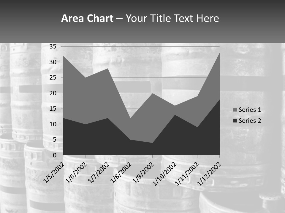 A Large Group Of Barrels In Black And White PowerPoint Template