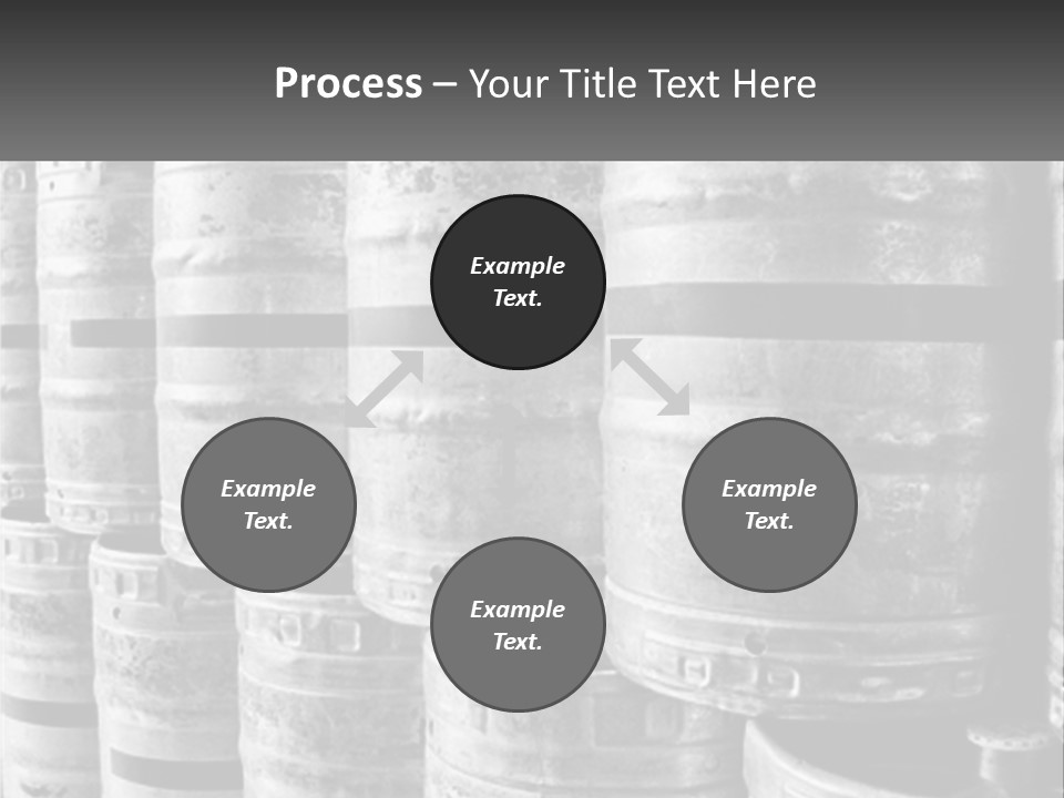 A Large Group Of Barrels In Black And White PowerPoint Template