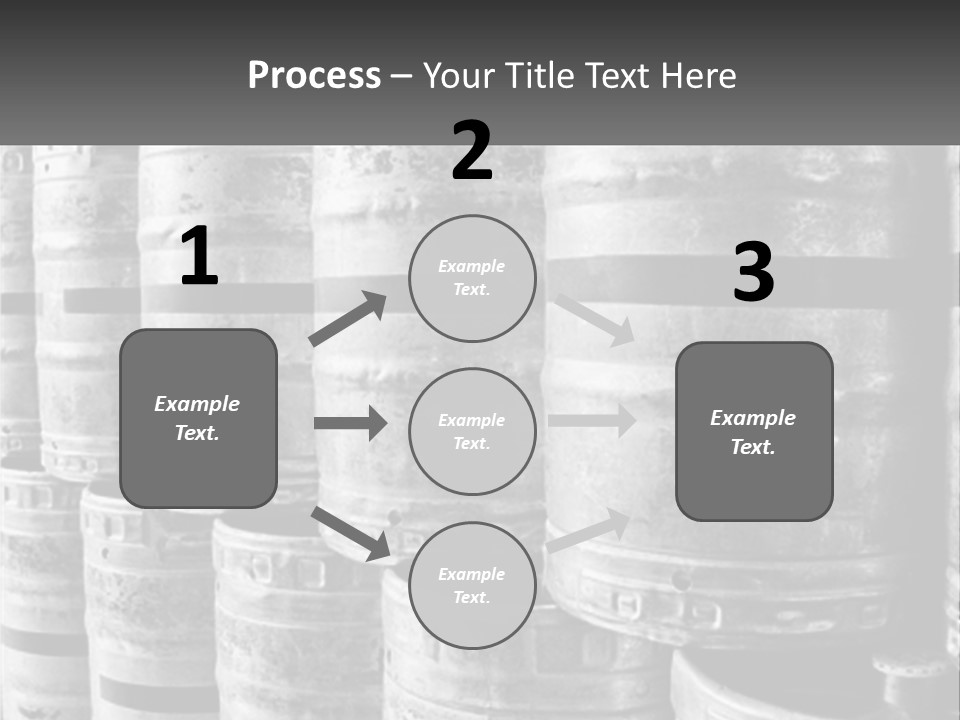 A Large Group Of Barrels In Black And White PowerPoint Template