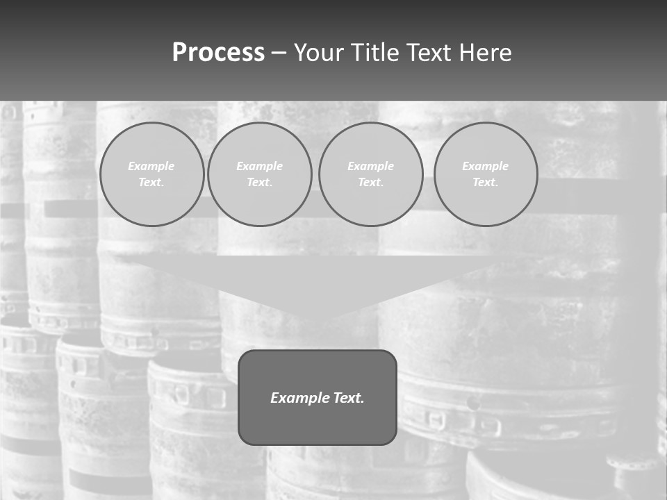 A Large Group Of Barrels In Black And White PowerPoint Template