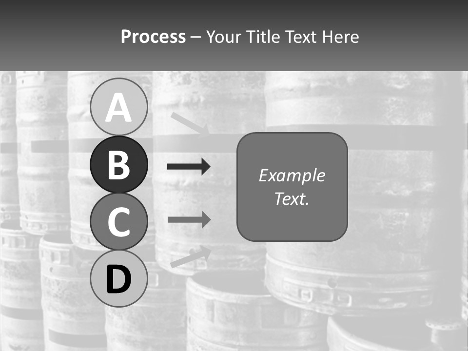 A Large Group Of Barrels In Black And White PowerPoint Template