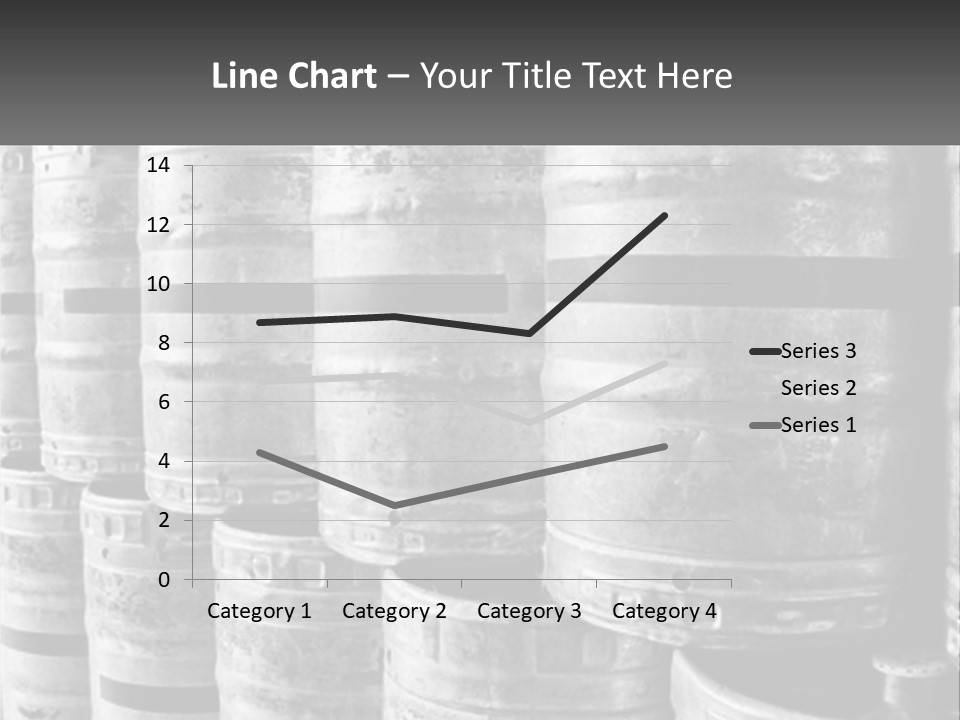 A Large Group Of Barrels In Black And White PowerPoint Template