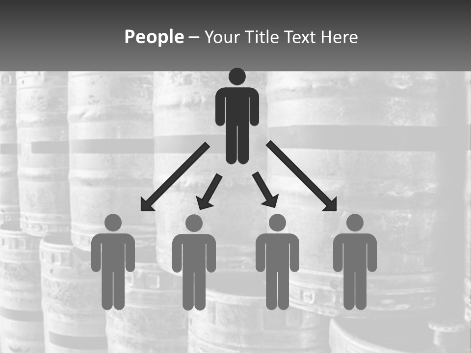 A Large Group Of Barrels In Black And White PowerPoint Template