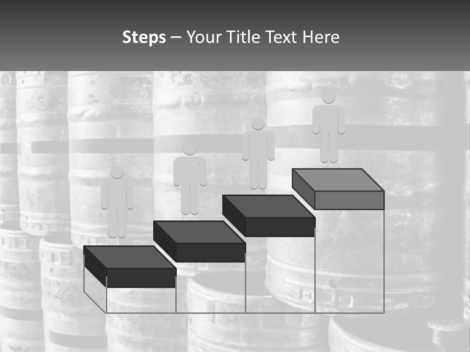 A Large Group Of Barrels In Black And White PowerPoint Template