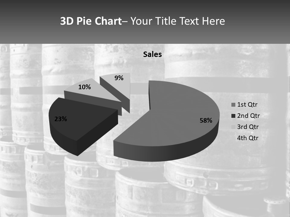 A Large Group Of Barrels In Black And White PowerPoint Template