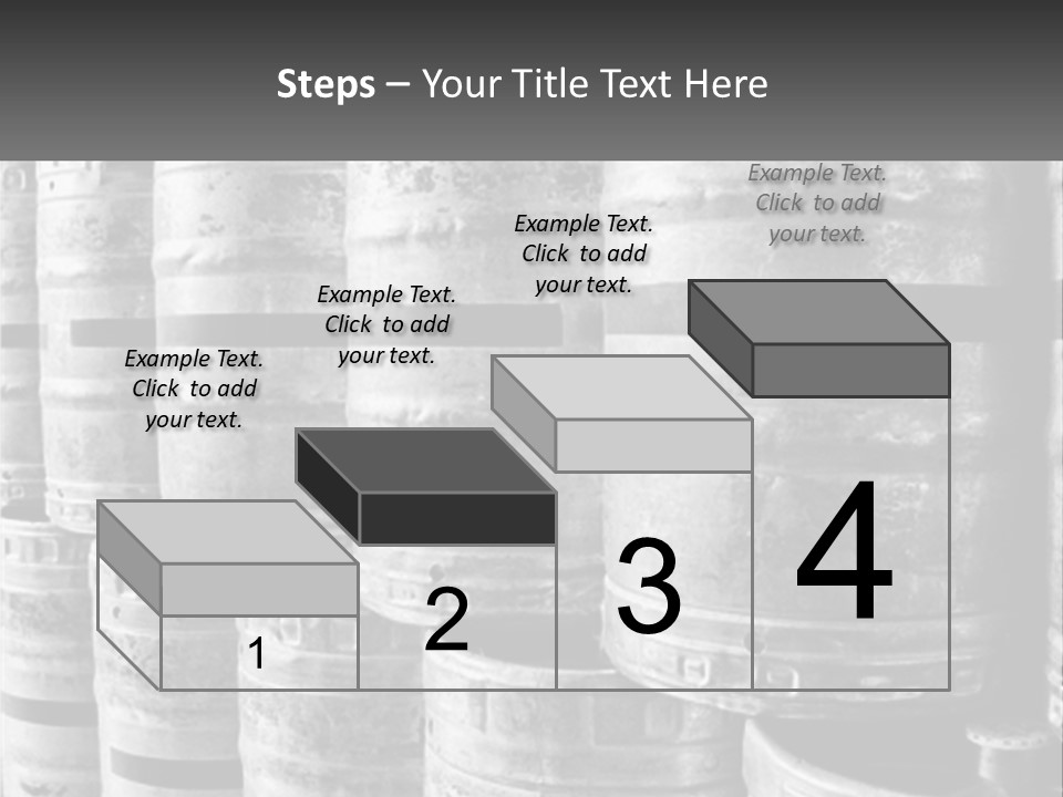 A Large Group Of Barrels In Black And White PowerPoint Template