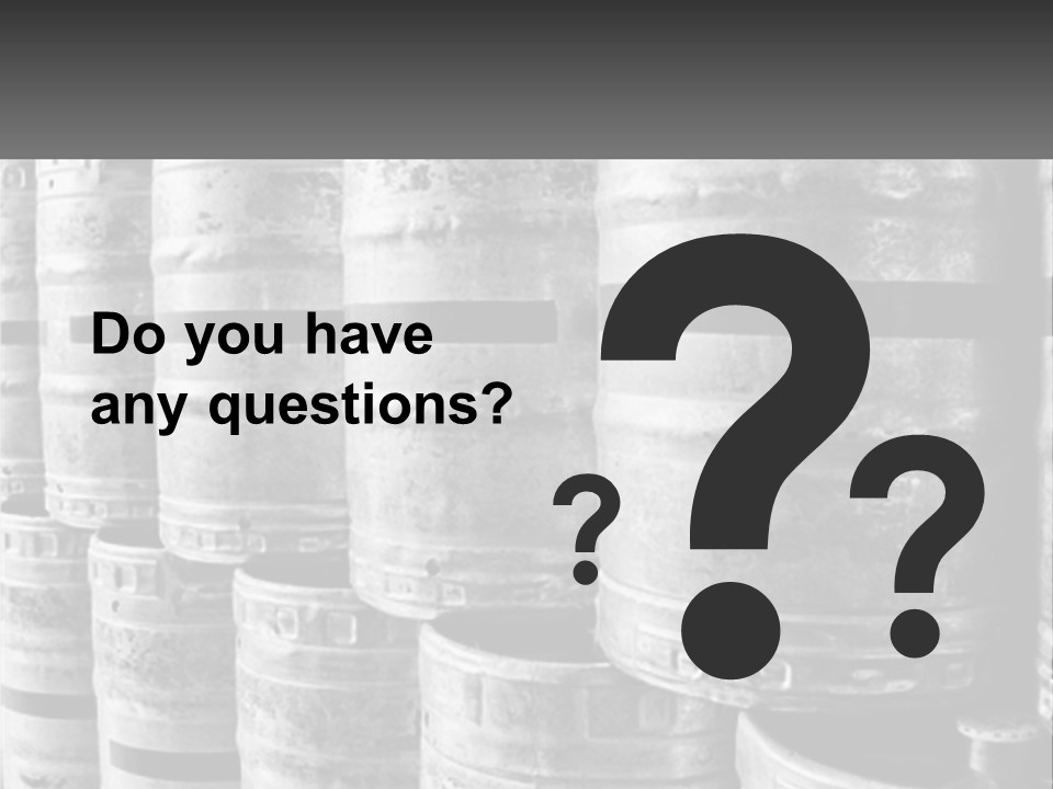 A Large Group Of Barrels In Black And White PowerPoint Template