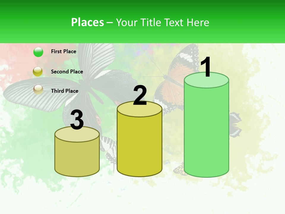 A Group Of Butterflies On A Colorful Background PowerPoint Template