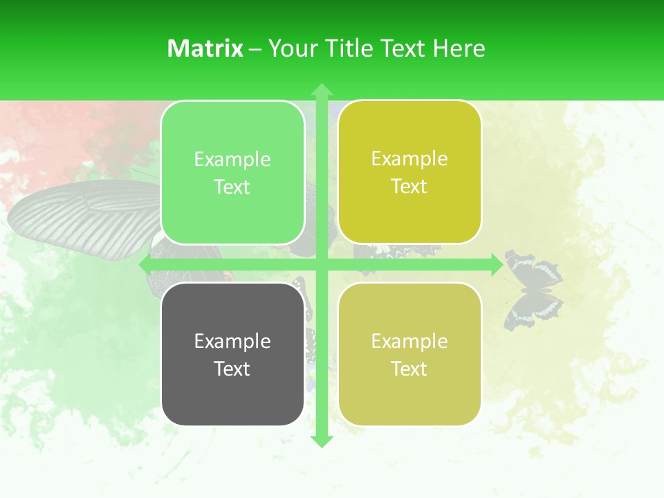 A Group Of Butterflies On A Colorful Background PowerPoint Template