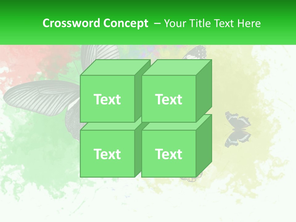 A Group Of Butterflies On A Colorful Background PowerPoint Template