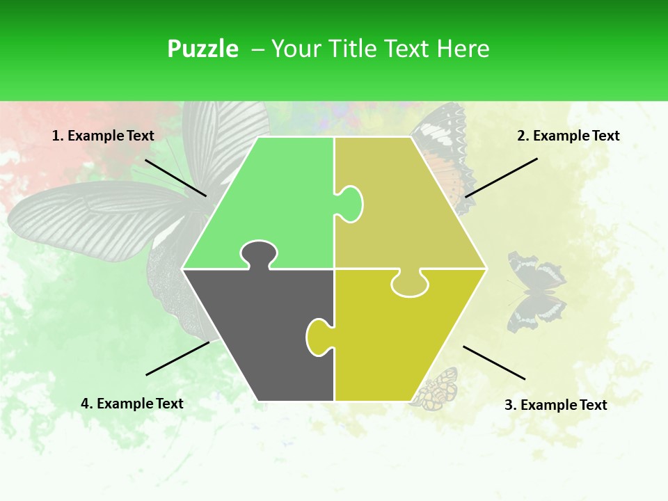 A Group Of Butterflies On A Colorful Background PowerPoint Template