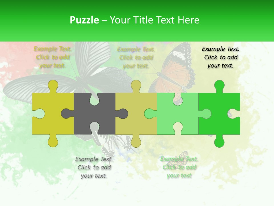 A Group Of Butterflies On A Colorful Background PowerPoint Template