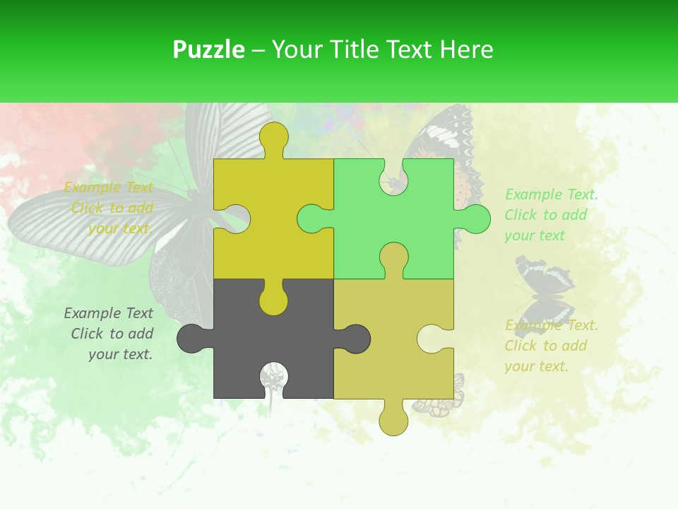 A Group Of Butterflies On A Colorful Background PowerPoint Template