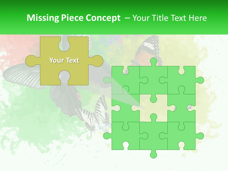 A Group Of Butterflies On A Colorful Background PowerPoint Template