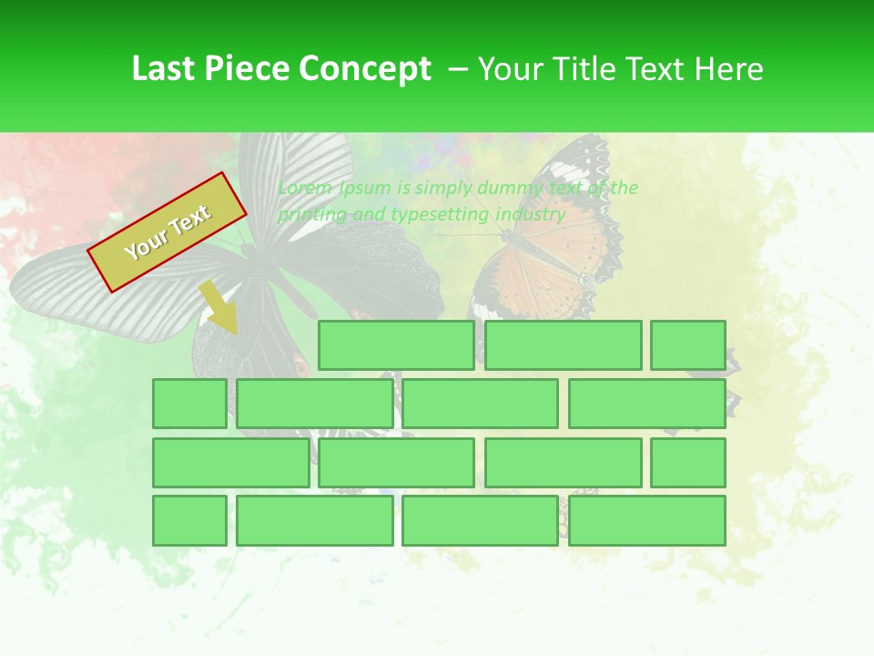 A Group Of Butterflies On A Colorful Background PowerPoint Template