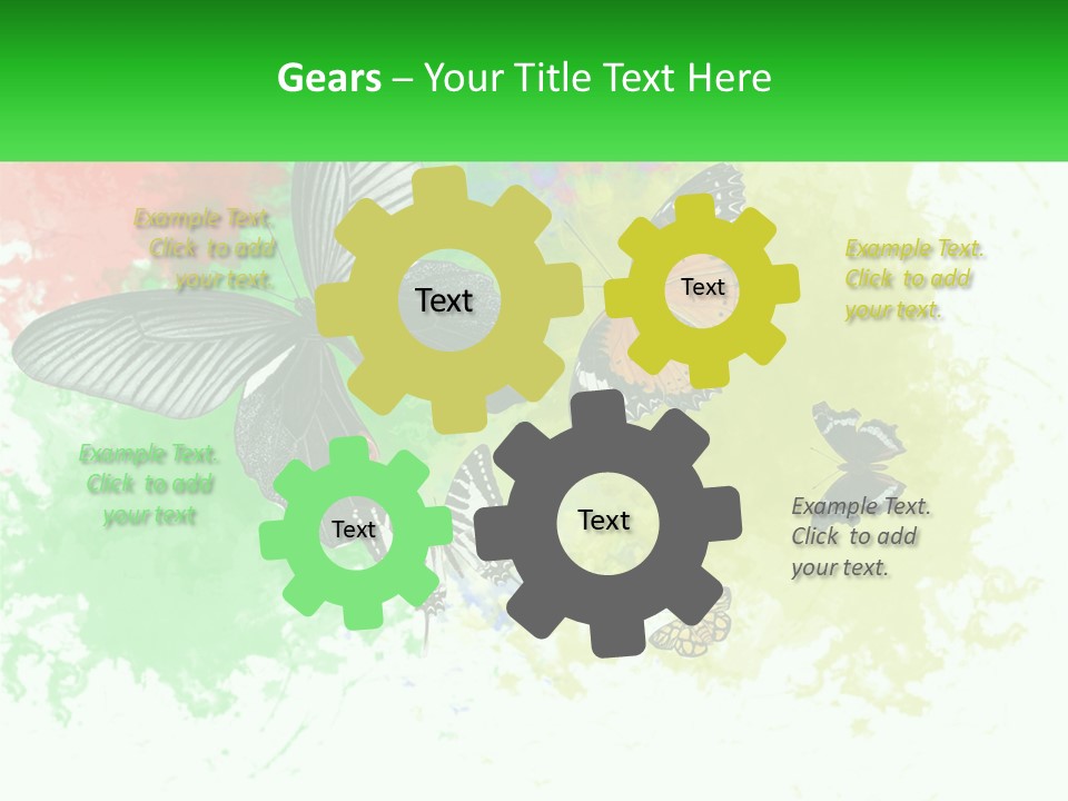 A Group Of Butterflies On A Colorful Background PowerPoint Template