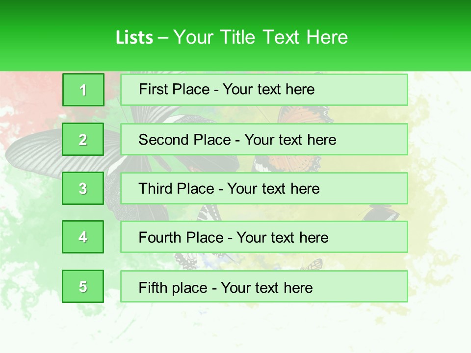A Group Of Butterflies On A Colorful Background PowerPoint Template