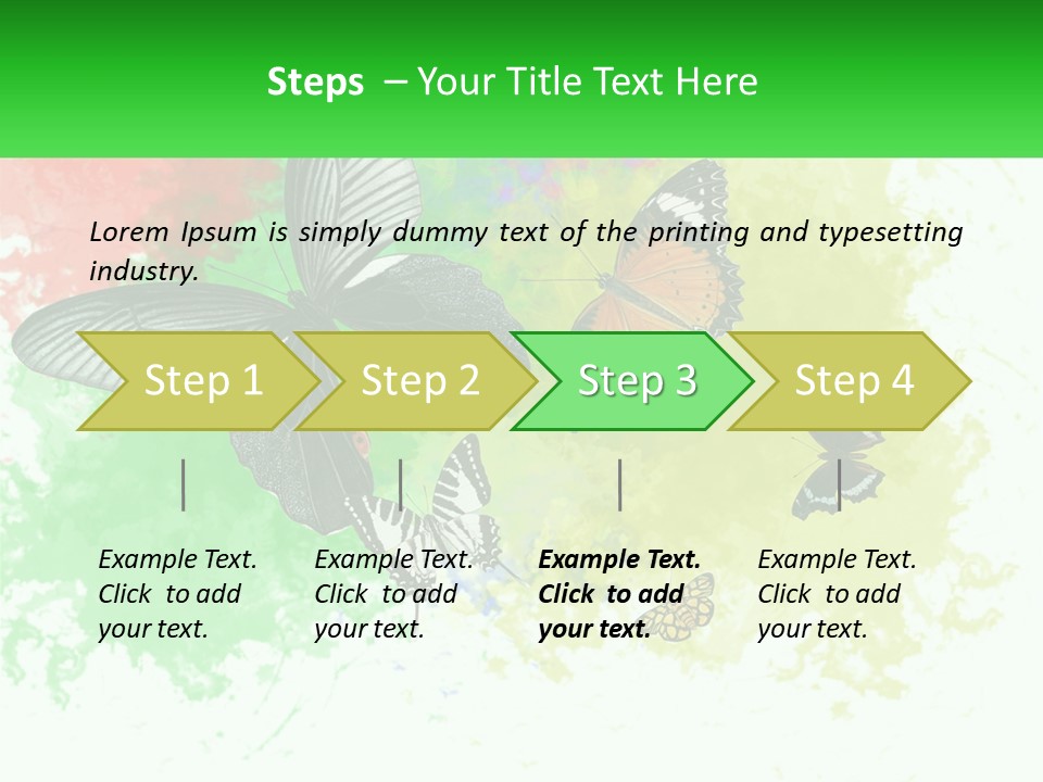 A Group Of Butterflies On A Colorful Background PowerPoint Template