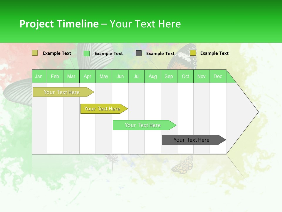 A Group Of Butterflies On A Colorful Background PowerPoint Template