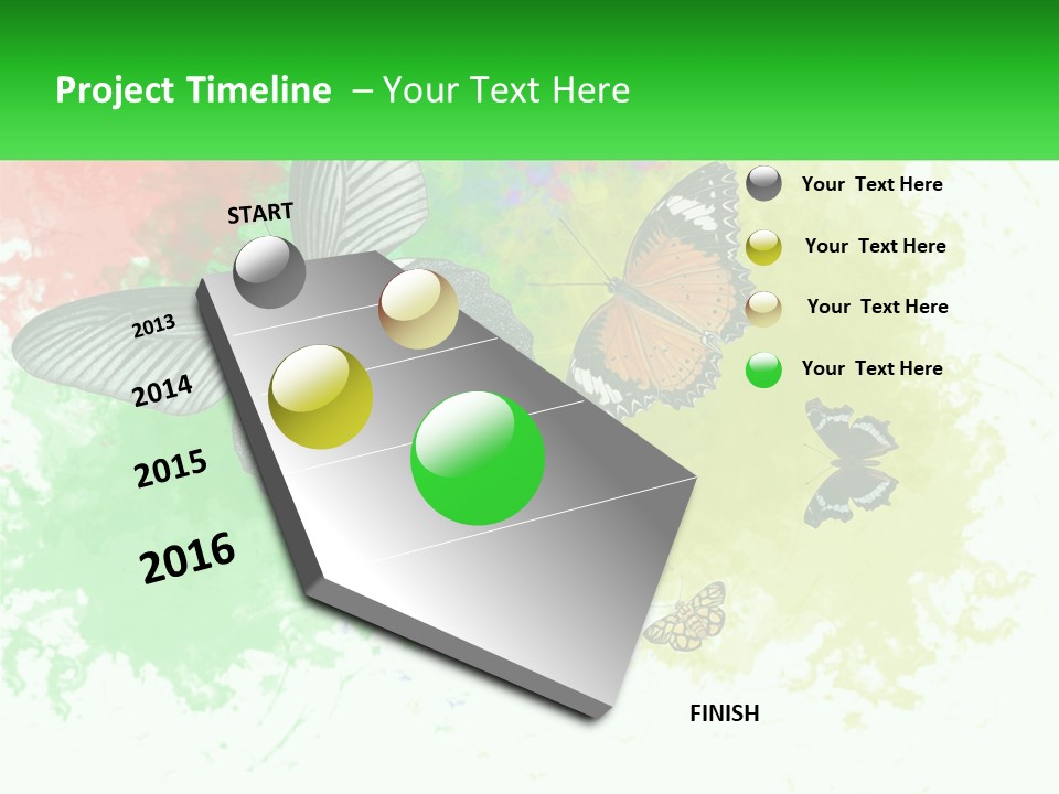 A Group Of Butterflies On A Colorful Background PowerPoint Template