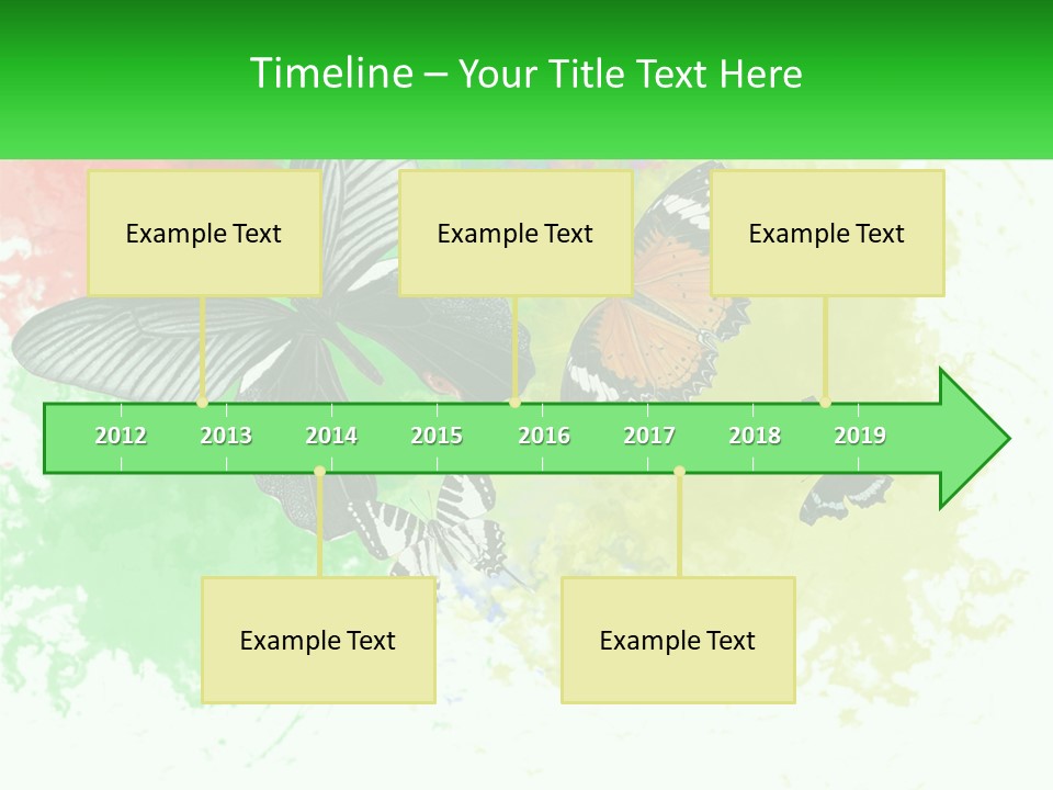 A Group Of Butterflies On A Colorful Background PowerPoint Template