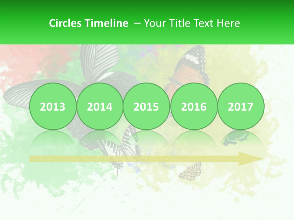 A Group Of Butterflies On A Colorful Background PowerPoint Template