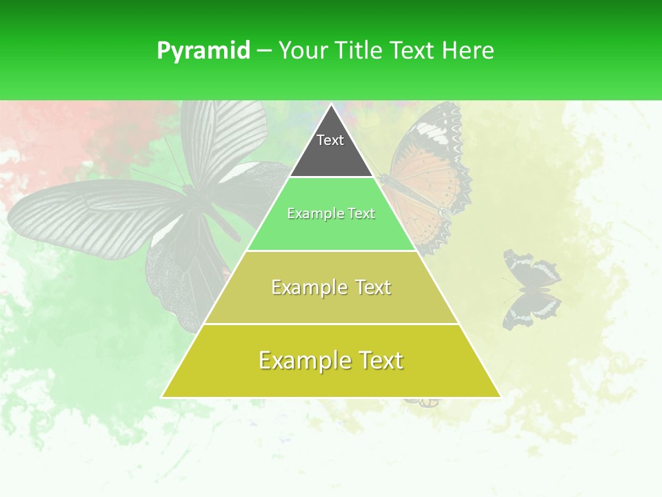 A Group Of Butterflies On A Colorful Background PowerPoint Template