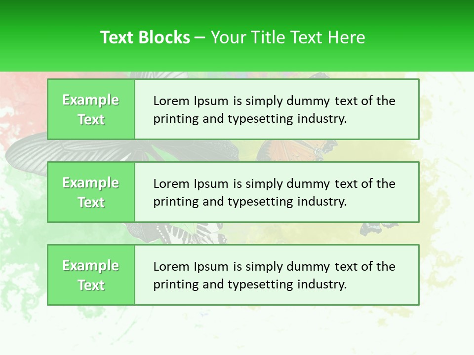 A Group Of Butterflies On A Colorful Background PowerPoint Template