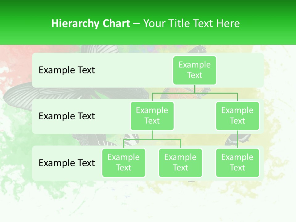 A Group Of Butterflies On A Colorful Background PowerPoint Template