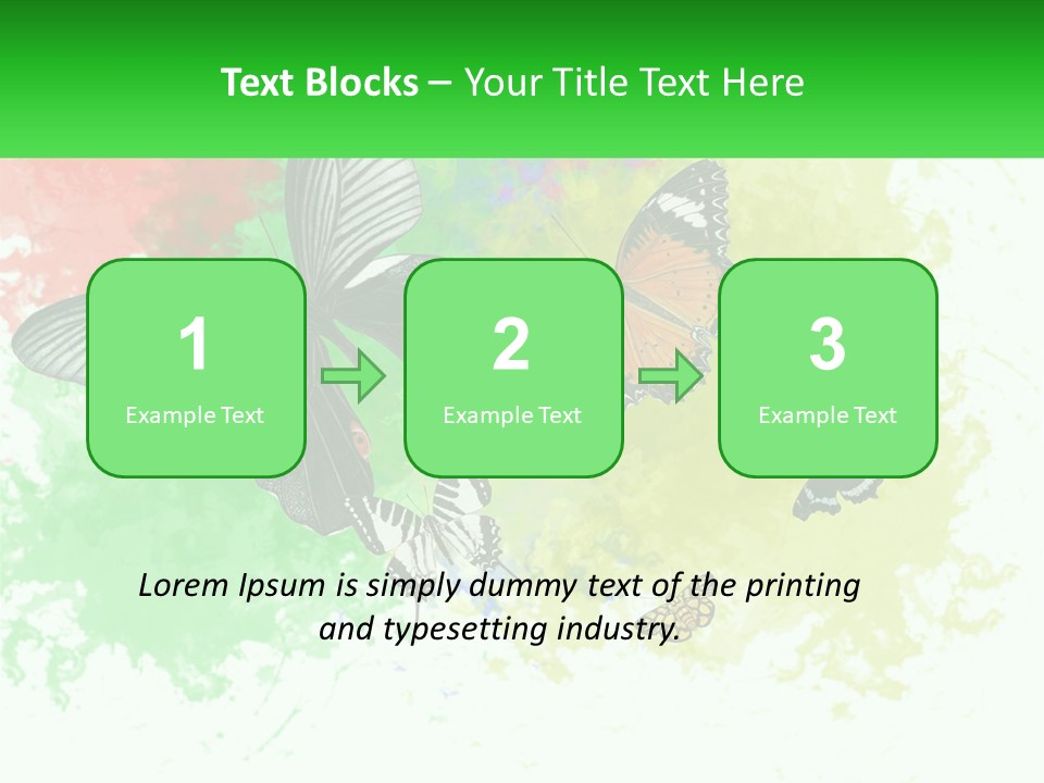 A Group Of Butterflies On A Colorful Background PowerPoint Template