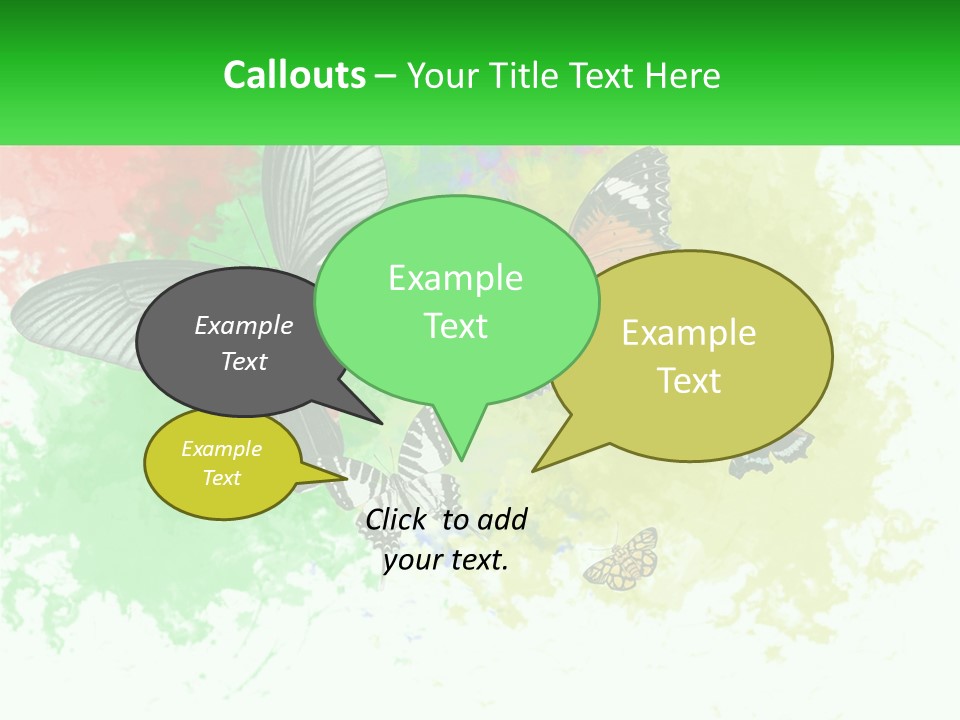 A Group Of Butterflies On A Colorful Background PowerPoint Template