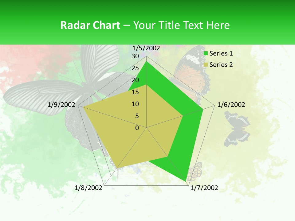 A Group Of Butterflies On A Colorful Background PowerPoint Template