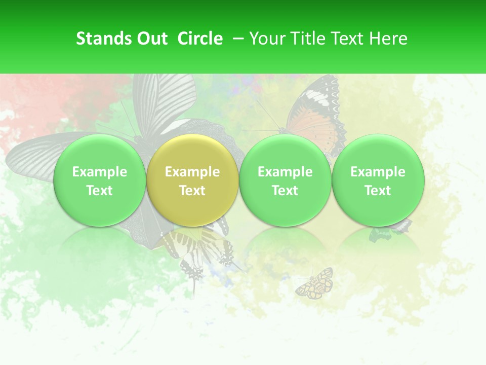 A Group Of Butterflies On A Colorful Background PowerPoint Template