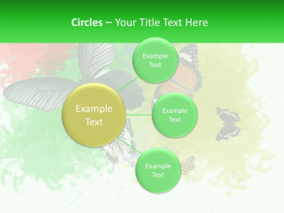 A Group Of Butterflies On A Colorful Background PowerPoint Template